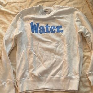 White and Blue Graphic Sweater